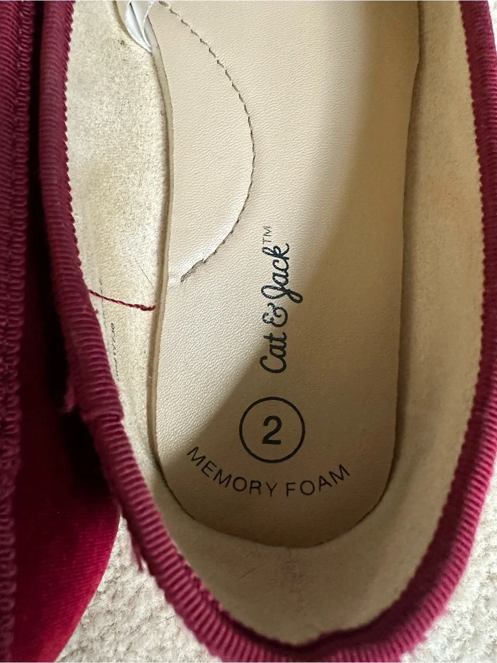Cat & Jack Women's Wine Red Bow Ballet Flats